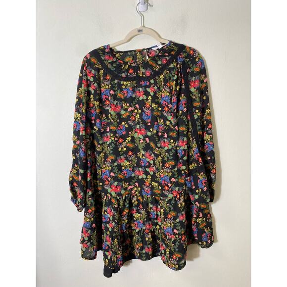 Time and Tru Black Long Sleeve Mini Dress Sz S - Picture 1 of 3
